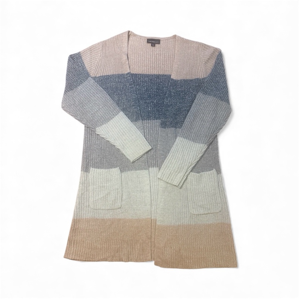 Long Cardigan Color Block Size L